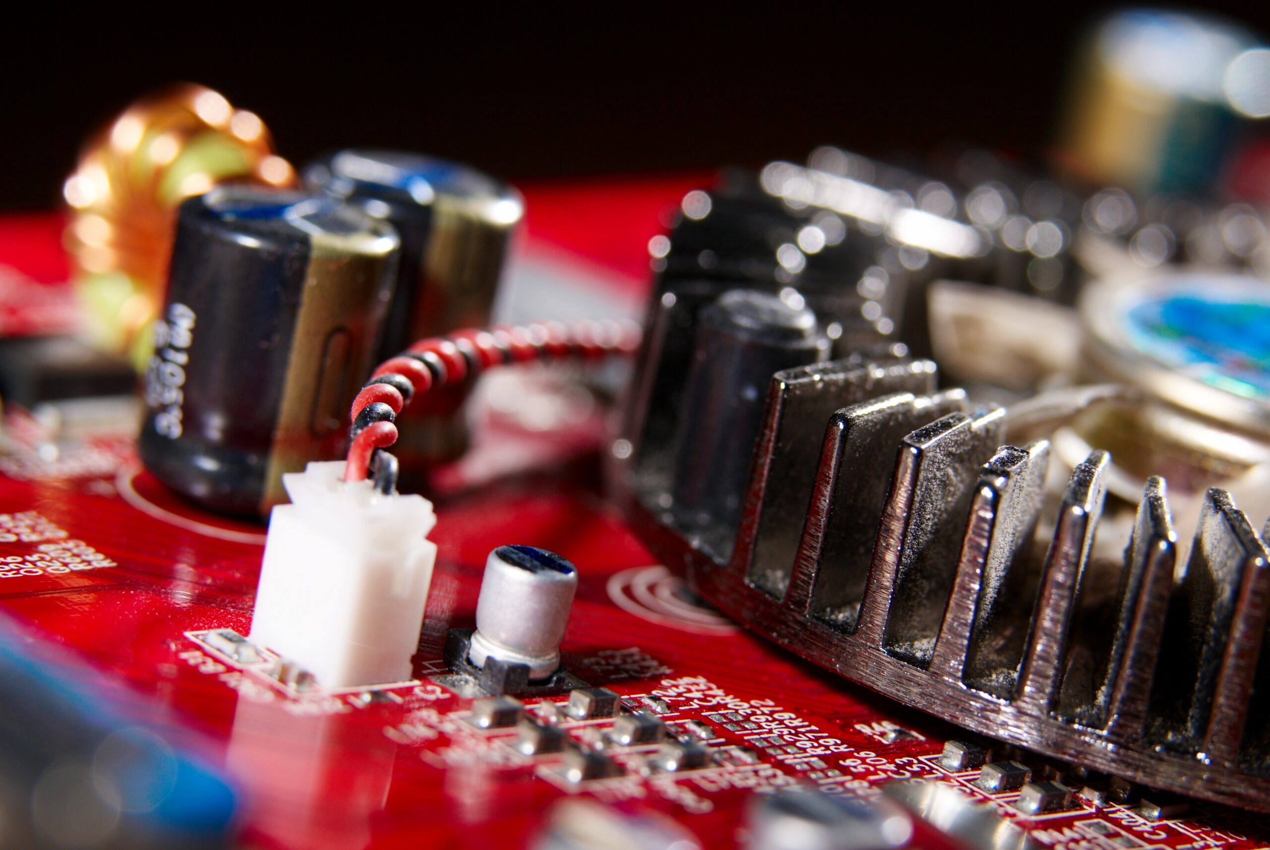 Microprocessor with motherboard background. Computer board chip circuit. Microelectronics hardware concept.